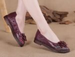 Top Layer Cowhide Casual Flat Women's Shoes - Image 6