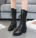 Zipper leather women's shoes new spring winter casual women's boots - Image 3