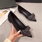 French rhinestone black shoes women's - Image 3