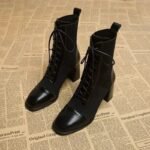 Slim black boots for women - Image 2