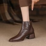 Chelsea short boots women's thick heels - Image 3