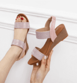 Wedge heel elastic large size women's sandals - Image 2