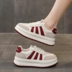 Genuine leather sports casual thick-sole shoe