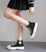High-top canvas shoes for women