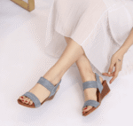 Wedge heel elastic large size women's sandals - Image 8