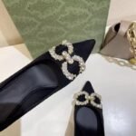 Rhinestone black high heels stiletto shoes - Image 2