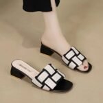 French Style Mid-Heel Slippers For Women