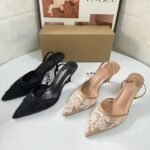 New Pointed Toe Stiletto Heels with Mesh Closed Toe - Image 2