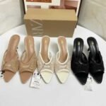 Strappy White Embroidered High-Heeled Sandals - Image 2