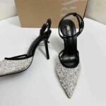 New Style Mesh Sequin Pearl Stiletto High Heels for Women - Image 3