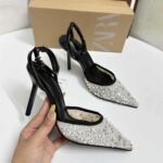 New Style Mesh Sequin Pearl Stiletto High Heels for Women - Image 4
