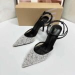 New Style Mesh Sequin Pearl Stiletto High Heels for Women - Image 5