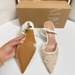 New Pointed Toe Stiletto Heels with Mesh Closed Toe - Image 3