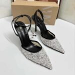 New Style Mesh Sequin Pearl Stiletto High Heels for Women - Image 2