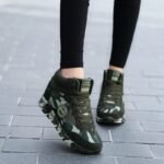 Camouflage high-top women's sneakers