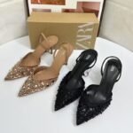 Women's High Heels with Glossy Rhinestones - Image 2