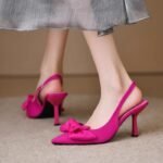 French high-heeled bow sandals fairy shoes - Image 2
