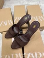 New Pointed Toe Color Block One-Strap Open Toe High Heel - Image 6