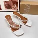 White Cracked Leather French-Style Beach Buckle - Image 6