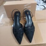 New Pointed Toe Stiletto Heels with Mesh Closed Toe - Image 4