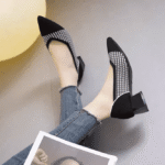 Women Shoes Breathable soft leather mid-heel - Image 2