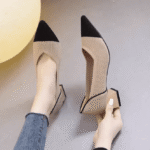 Women Shoes Breathable soft leather mid-heel - Image 3