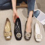 New design niche flat shoes square toe shallow mouth flat heel - Image 3