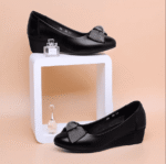Soft leather wedge heel women's shoes - Image 3
