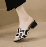 French style mid-heel slippers for women - Image 3