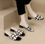 French style mid-heel slippers for women - Image 2