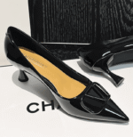 Leather nude high heels for women