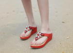Bohemian ethnic style thick bottom sandals