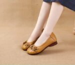 Retro Ethnic Style Genuine Leather Wedge Heel - Image 3