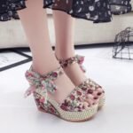 Bowknot floral box heel sandals for women - Image 6