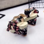 Bowknot floral box heel sandals for women - Image 8