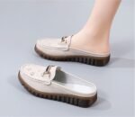 Genuine Leather Flat Half Loafers - Image 4