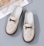 Genuine Leather Flat Half Loafers - Image 6
