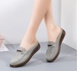 Genuine Leather Flat Half Loafers - Image 3