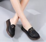 Genuine Leather Flat Half Loafers - Image 2