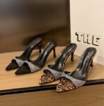 New Square Toe Stiletto Heel Slippers for Women