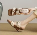 Genuine Leather Woven Wedge Sandals