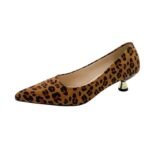 Leopard Print Stiletto Heels Pointed Toe Low Mouth Fashion - Image 6