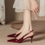 Women's High Heeled Sandals With Metallic Stiletto Heels - Image 3