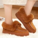 Women's TEMU Furry Shoes Plus Size Bow Snow Boots - Image 3