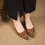 Leopard Print Stiletto Heels Pointed Toe Low Mouth Fashion - Image 4