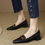 Leather Retro Style Women's Single Shoes
