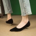 Leopard Print Stiletto Heels Pointed Toe Low Mouth Fashion - Image 2