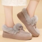 Women's TEMU Furry Shoes Plus Size Bow Snow Boots - Image 4