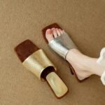 Sophisticated Square Open-Toe Slip-on Sandals for Women - Image 5