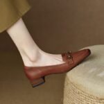 Leather Retro Style Women's Single Shoes - Image 6